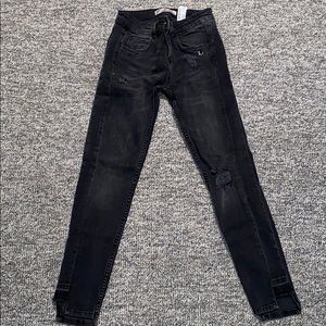 Black Mid Rise Skinny Jeans